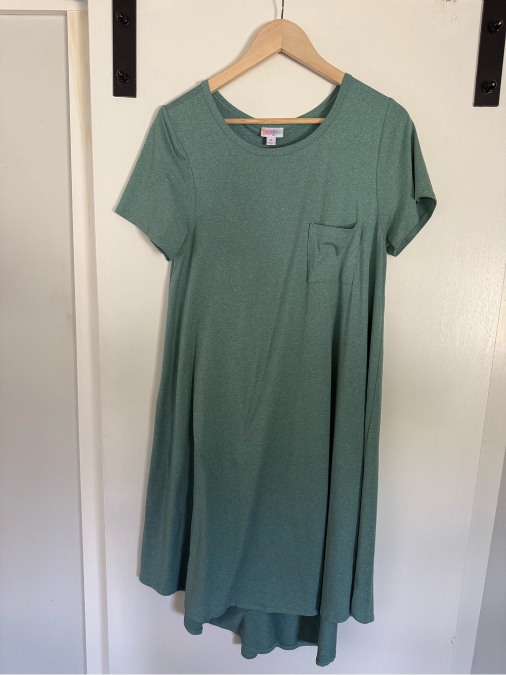 LuLaRoe Short-Sleeve High-Low Pocket Dress in Sage Green